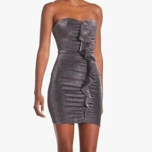 LIKELY silver sequin metallic Ali body-con dress